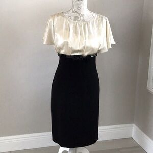 CALVIN KLEIN SILKY BODICE DRESS,